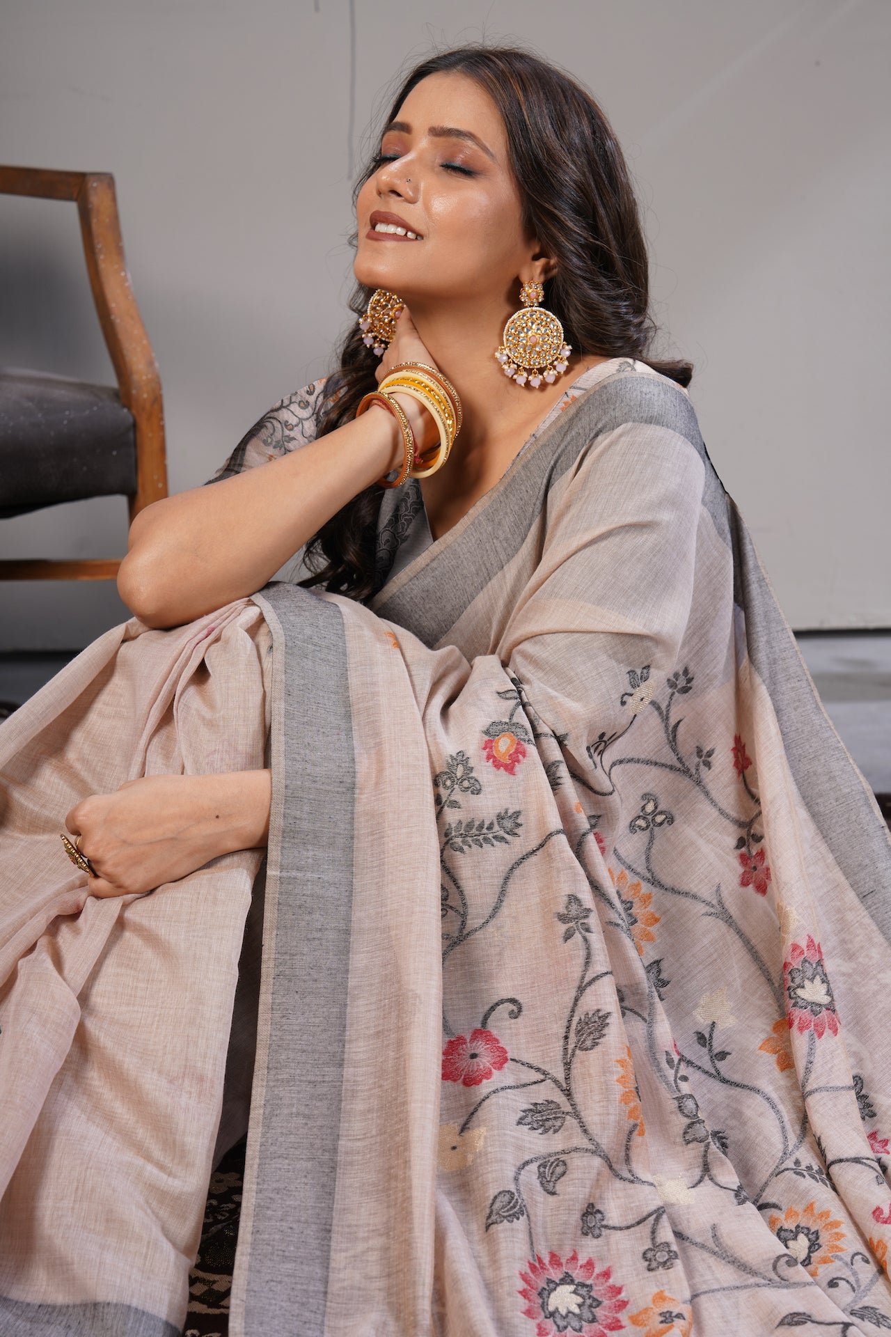 KARAMKARI-SAJNI (ORGANIC COTTON TUSSAR SILK)