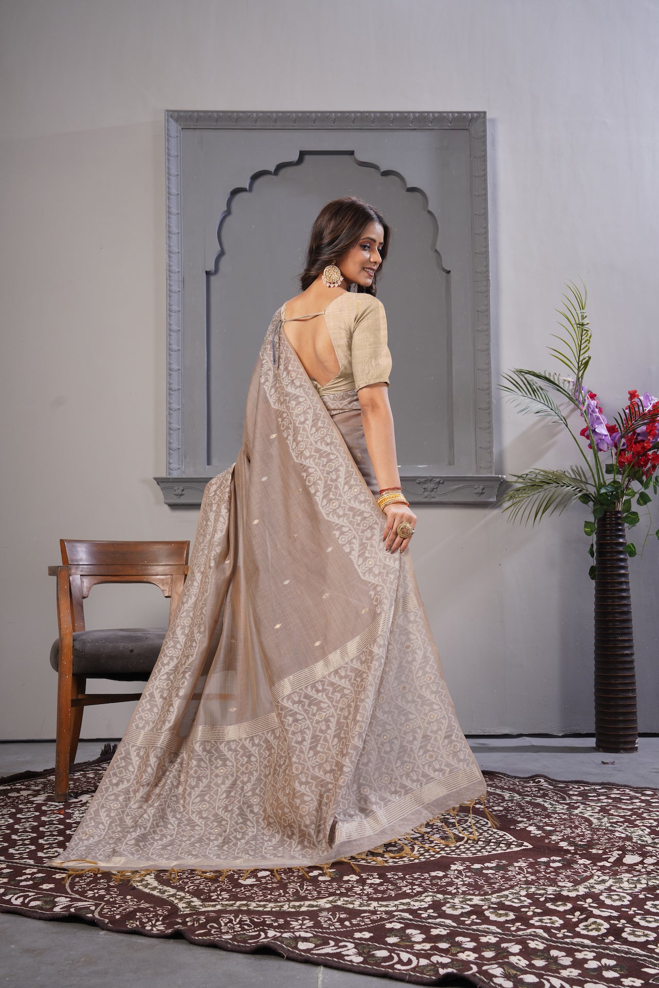 KARAMKARI-MEMSAHAB 1 (ORGANIC COTTON TUSSAR SILK SAREE)