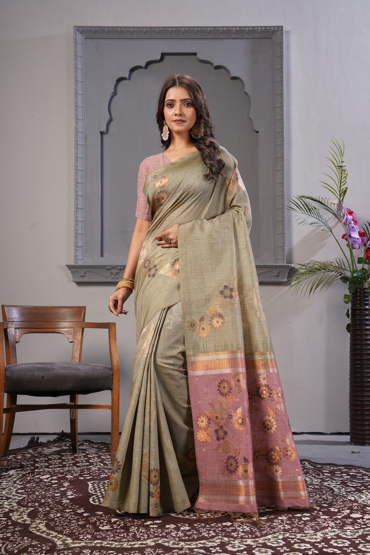 KARAMKARI-PALKI (SOFT VISCOSE SILK SAREE)