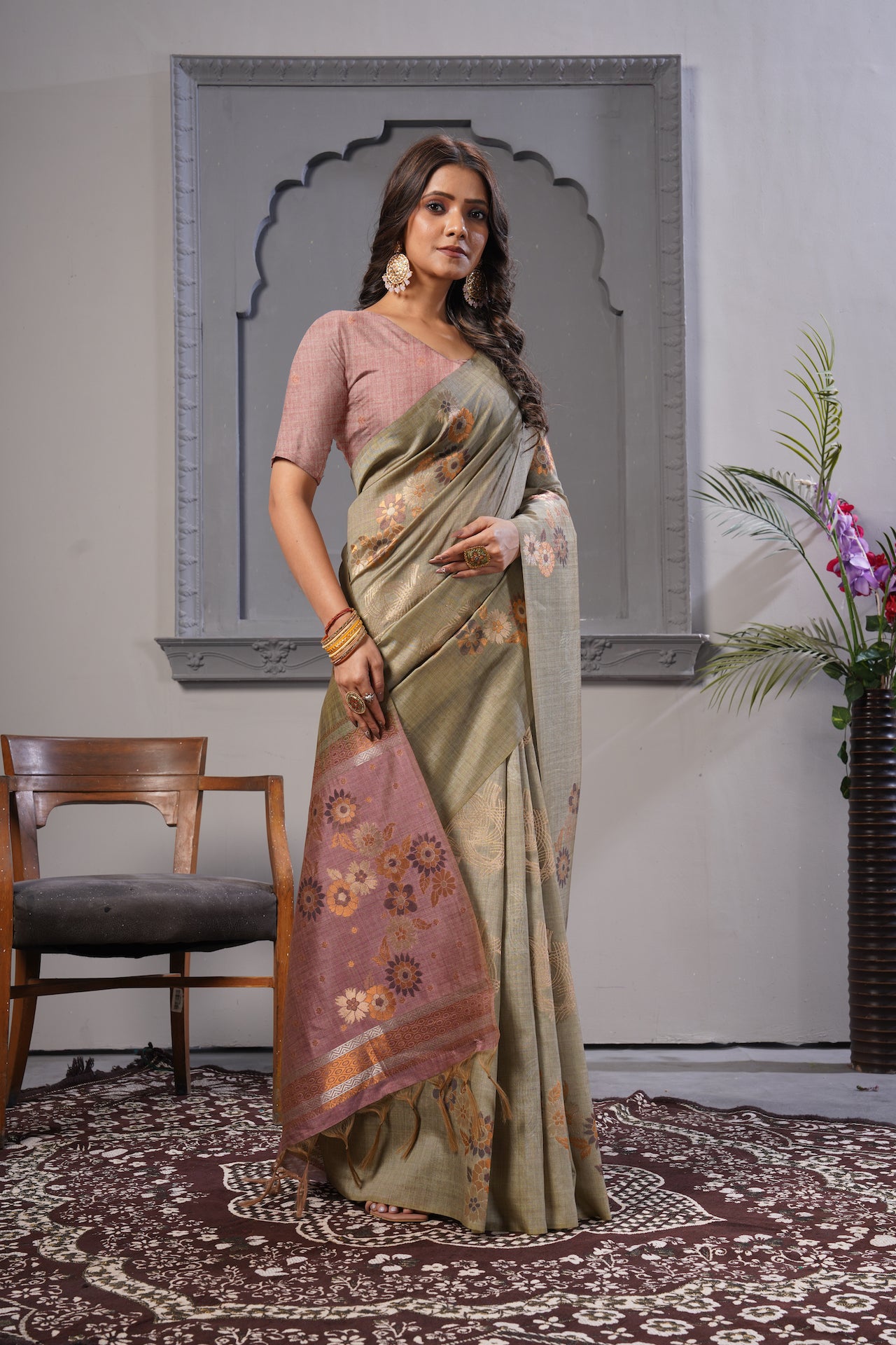 KARAMKARI-PALKI (SOFT VISCOSE SILK SAREE)