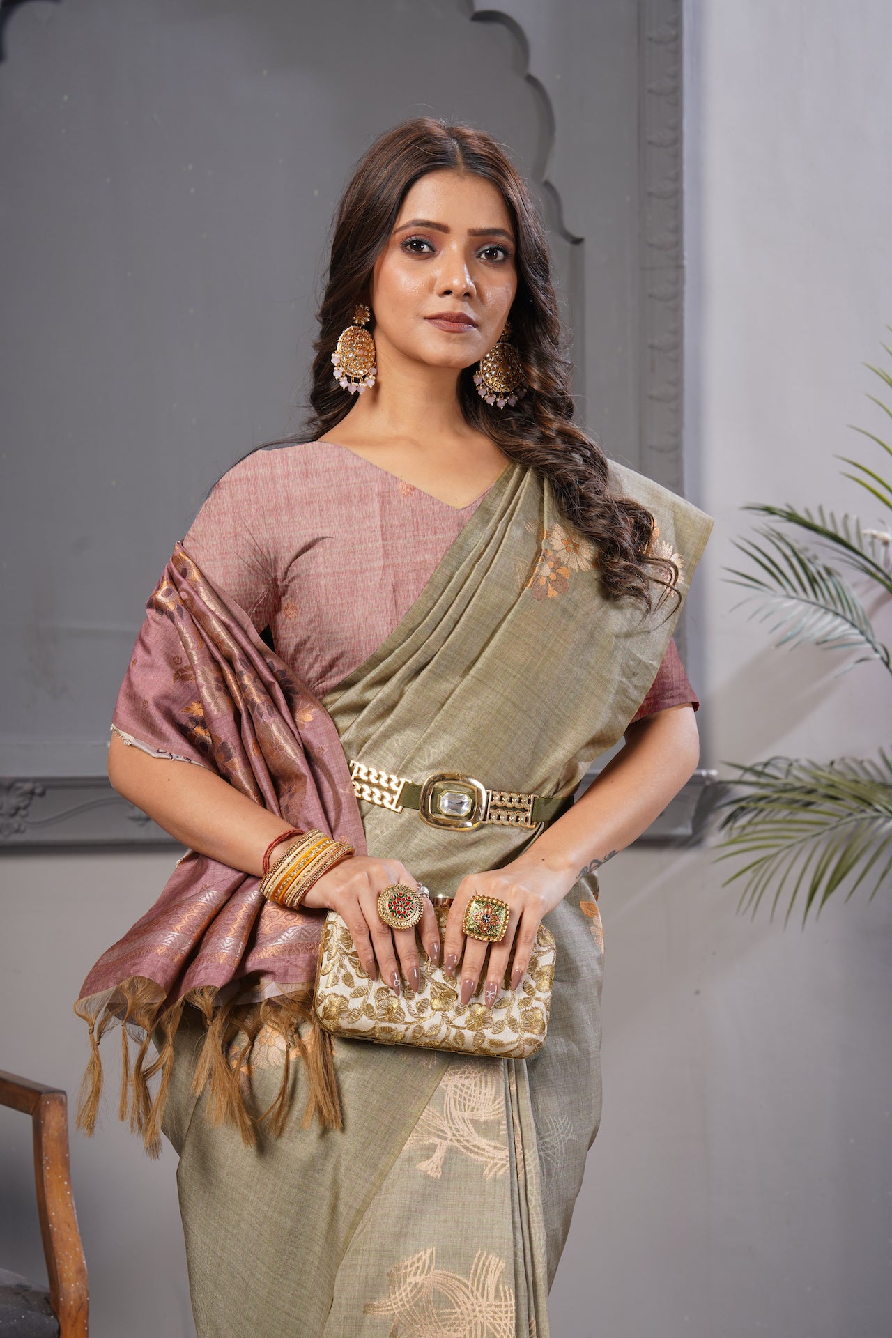 KARAMKARI-PALKI (SOFT VISCOSE SILK SAREE)
