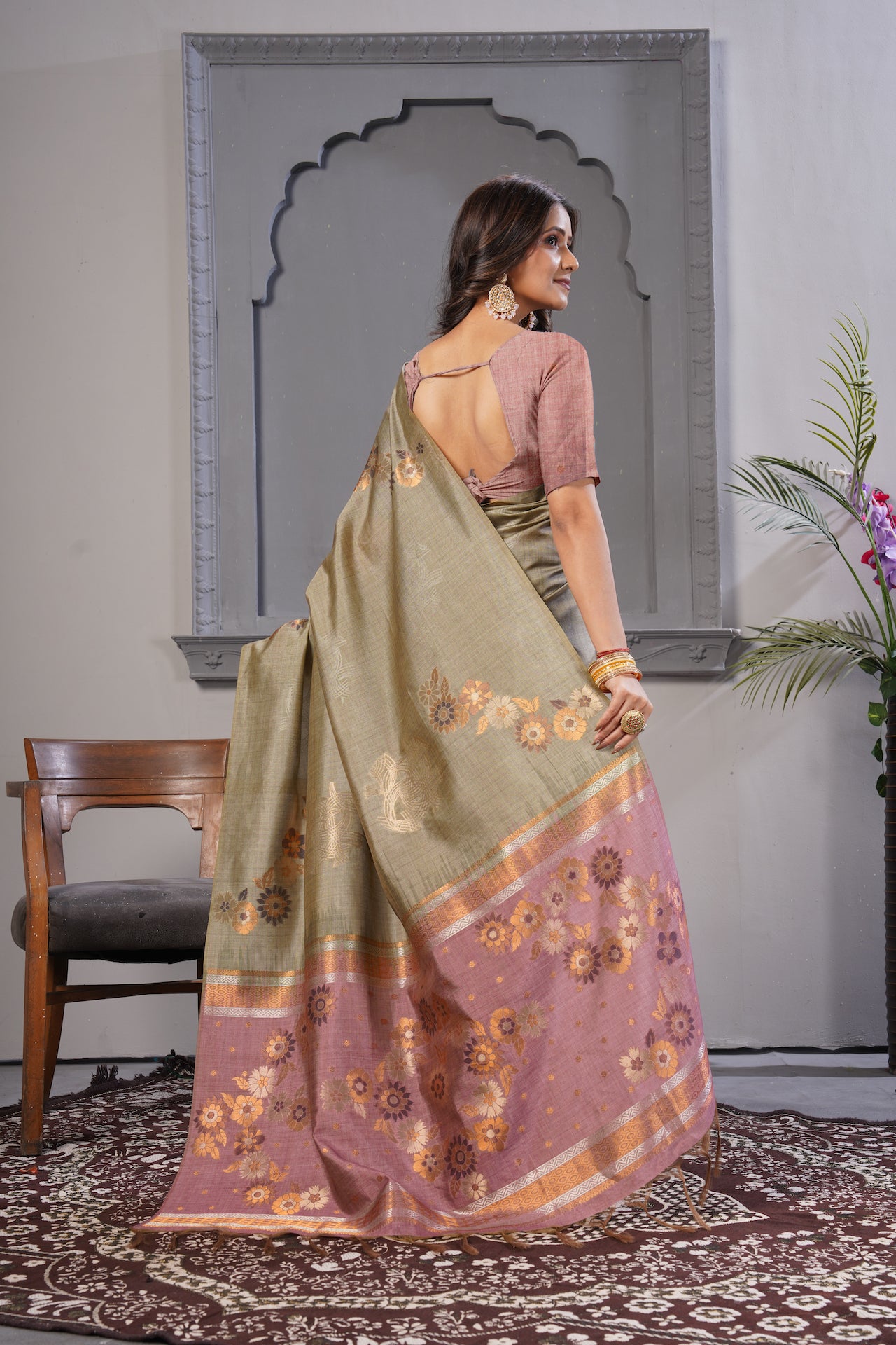 KARAMKARI-PALKI (SOFT VISCOSE SILK SAREE)