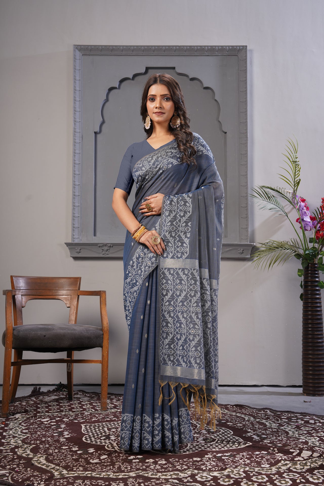 KARAMKARI-MEMSAHAB 2 (ORGANIC COTTON TUSSAR SILK SAREE)