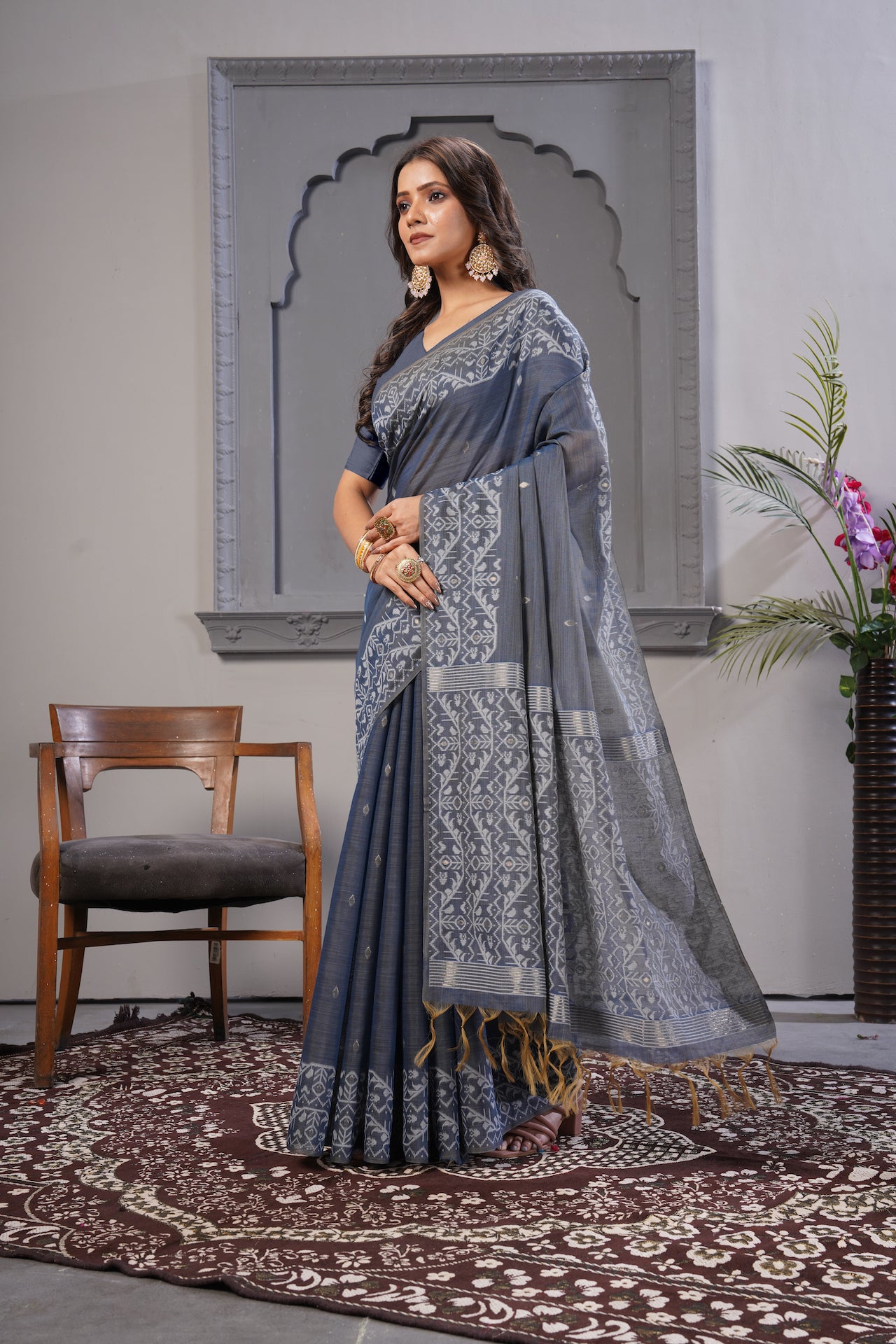 KARAMKARI-MEMSAHAB 2 (ORGANIC COTTON TUSSAR SILK SAREE)