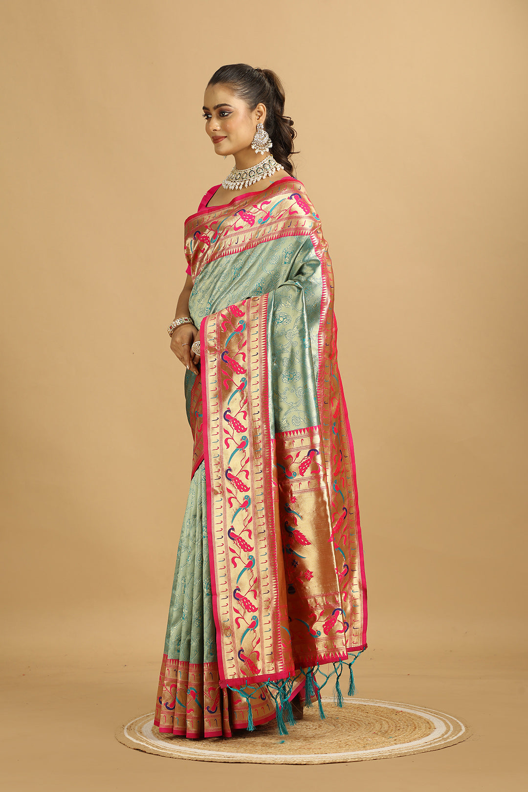 KARAMKARI-FLIRTY FABRIC (SILK SAREE)