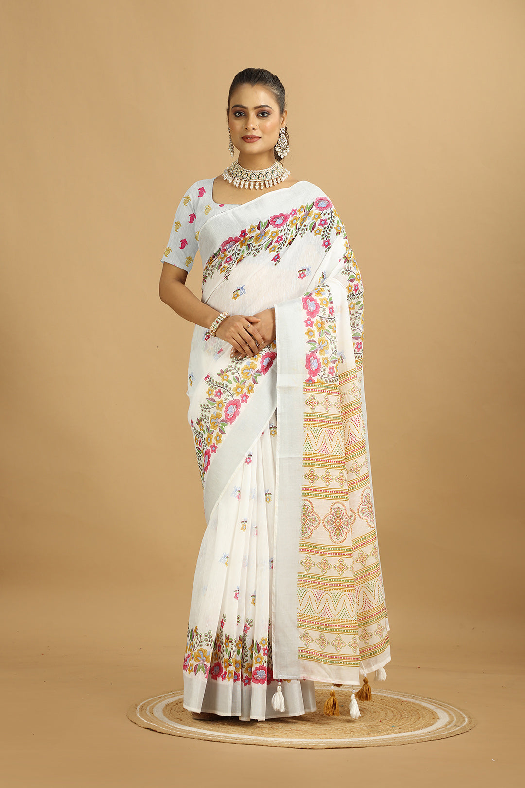 KARAMKARI-RETRO RIOT (ORGANIC COTTON SAREE)