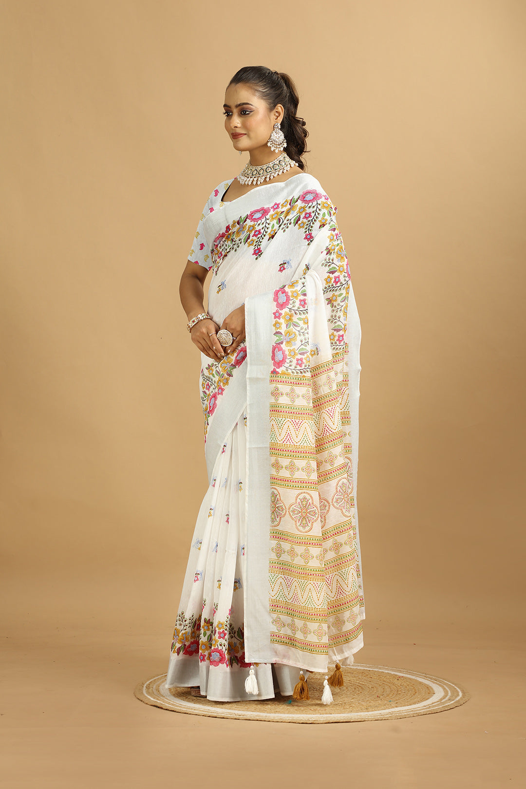 KARAMKARI-RETRO RIOT (ORGANIC COTTON SAREE)