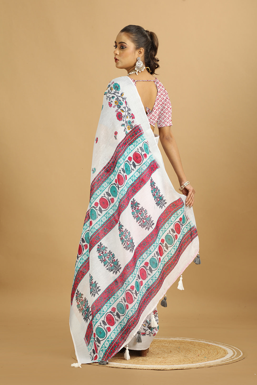 Karamkari_-_Raha_White - (ORGANIC COTTON SAREE)