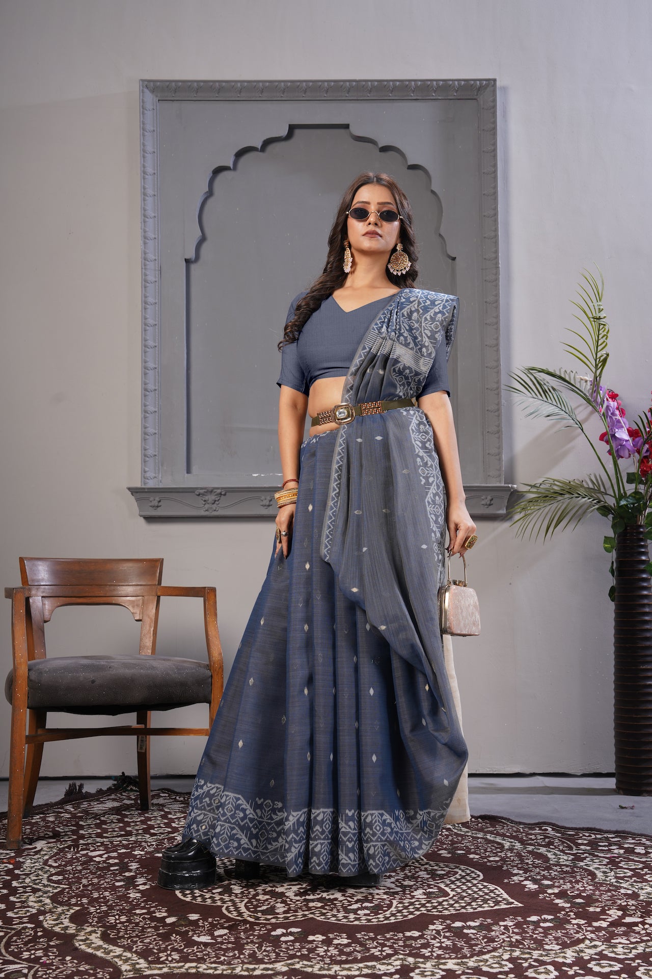 KARAMKARI-MEMSAHAB 2 (ORGANIC COTTON TUSSAR SILK SAREE)