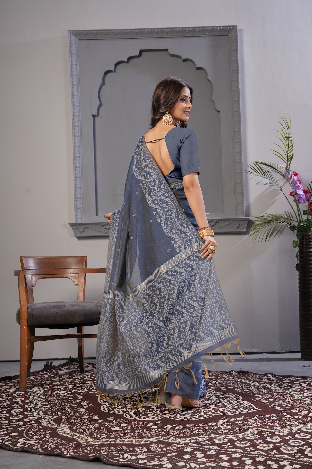 KARAMKARI-MEMSAHAB 2 (ORGANIC COTTON TUSSAR SILK SAREE)